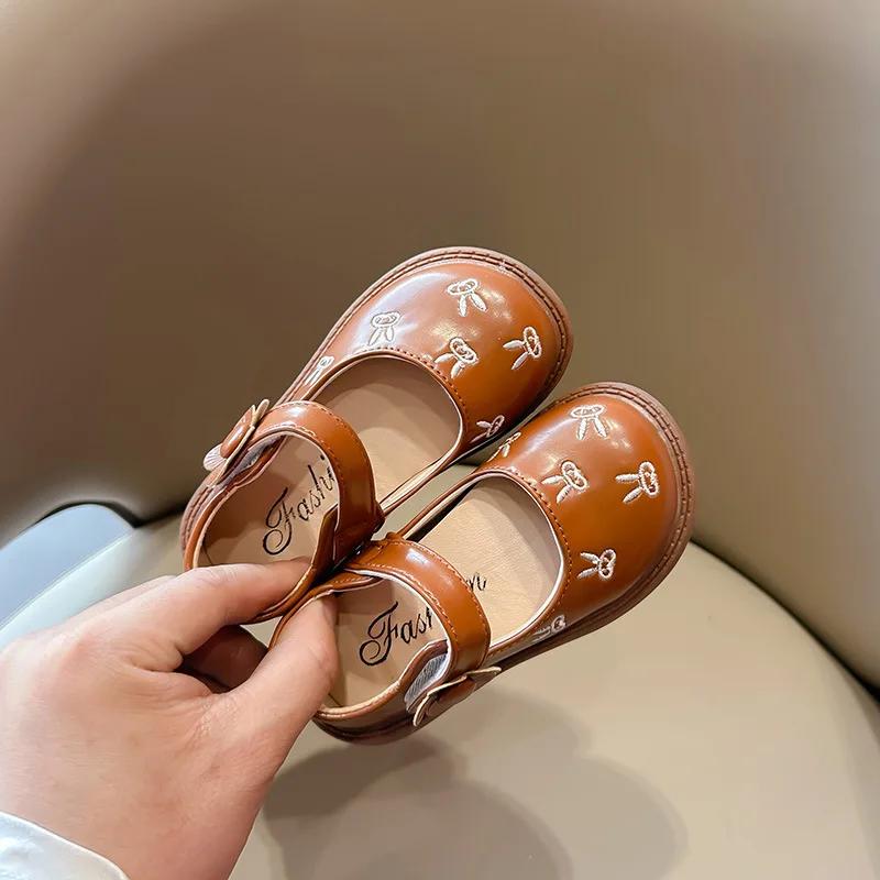 Girls Shoe Soft Sole School Shoes for Children Fashion Leather Shoes Designer Kid Princess Shoes Sneakers Chaussure Enfant Fille