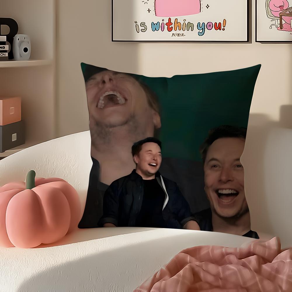 EElon MMusk meme Cushion Cover Pillowcase Short Plush Invisible zipper Room Sofa Cushion Cover