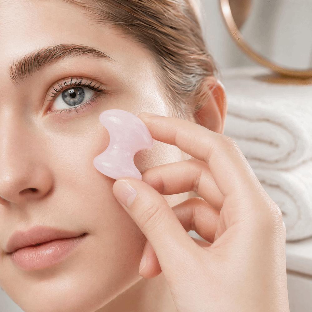 Mushroom Rose Quartz Massage Stone Crystal Face Massage Tool Gua Sha Tool  Relaxing Meditation