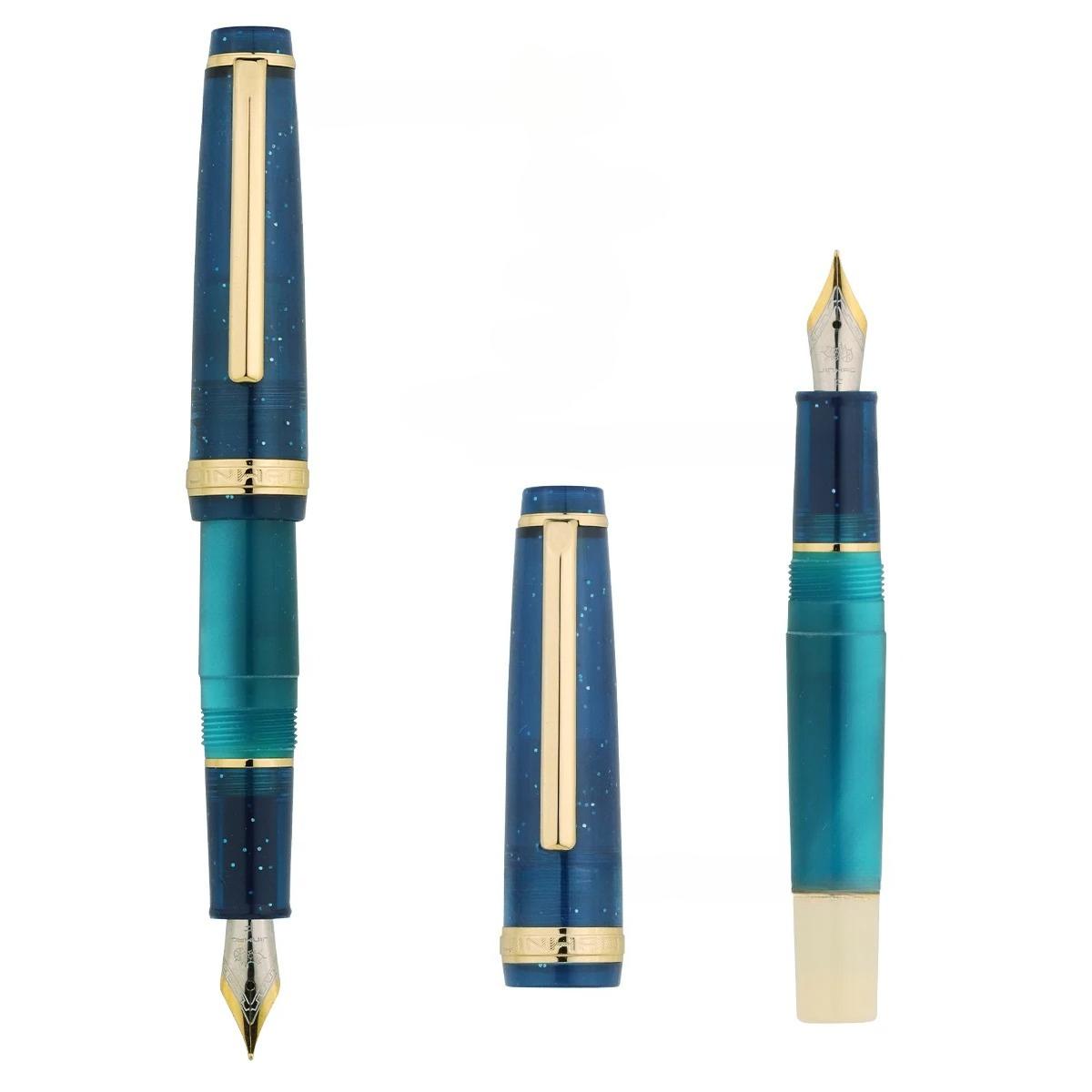 

Jinhao 82 MINI Лимитированная перьевая ручка Индивидуальная Сакура Павлин Синий Акрил EF/F/M/Изогнутое перо Золотая отделка и конвертер Пишущая ручка EF(0.38mm)