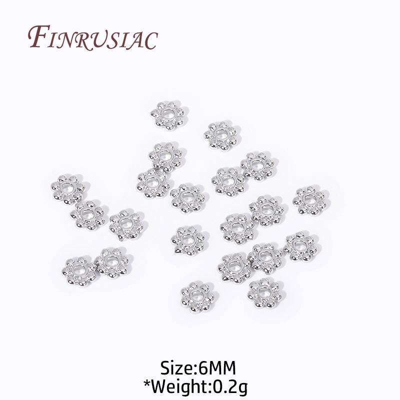 DIY Beading Jewelry Making Supplies 4/5/6MM 18K Gold Plated Flower Caps For Beads Brass Metal Snowflake Beads Spacer