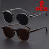 2 Pairs of Neutral Fashion Classic Glasses Essential for Street Pography and Parties