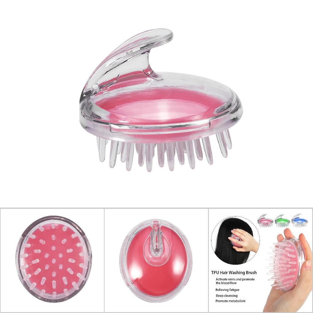 Health Care Shampoo Hair Scalp Massager Shower Brush Hair Washing Massage Comb Beauty Tool Pink