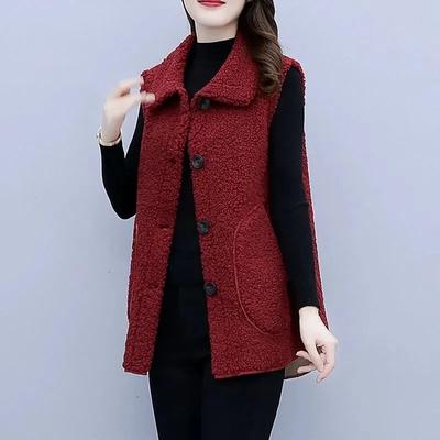 Sonbahar Kış Yelek Ceketler Kadın Moda Yelek Bayan Kalınlaştırılmış Dış Giyim Sıcak Kolsuz Mont Üstler Kadın Palto