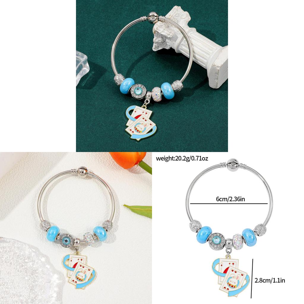Doraemon Kristallperlenarmband mit Karte Cartoon-Anhänger zum Verschenken