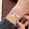 S925 Sterling Silver Korean Bamboo Pearl Heart Bracelet - Women's Niche Cold Style Trendy Jewelry