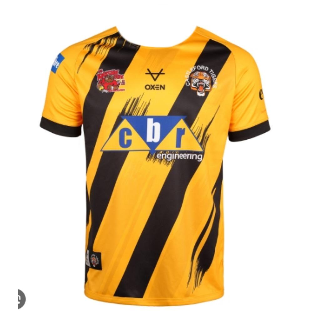Rugby 2025 Men and Women New Castleford Tigers Sportswear England Fashion Short Sleeved Loose Breathable Quick Drying T-Shirt S