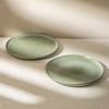 Retro Green Glaze Ceramic Shallow Plate Breakfast Plate Wabi-**** Wind Household Noodle Plate Western Food Plate Creative Cooking Plate Tableware