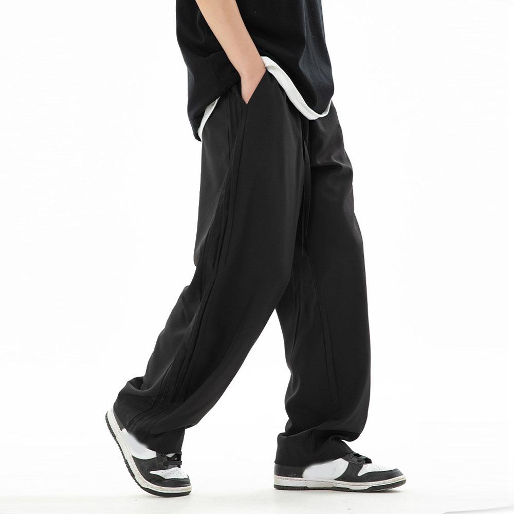 Nadměrná velikost Ledový hedvábí Y2K Kalhoty Pánské Letní Pruhované Ležérní Sportovní Cvičení Fitness Volné Kapsáčové Kalhoty Rychleschnoucí Tepláky Pánské Tepláky