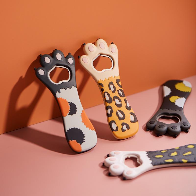 Large Wave Dot Fashion Beer Silicone Opener Cute Cat Paw Magnetic Bottle Opener Fridge Gift