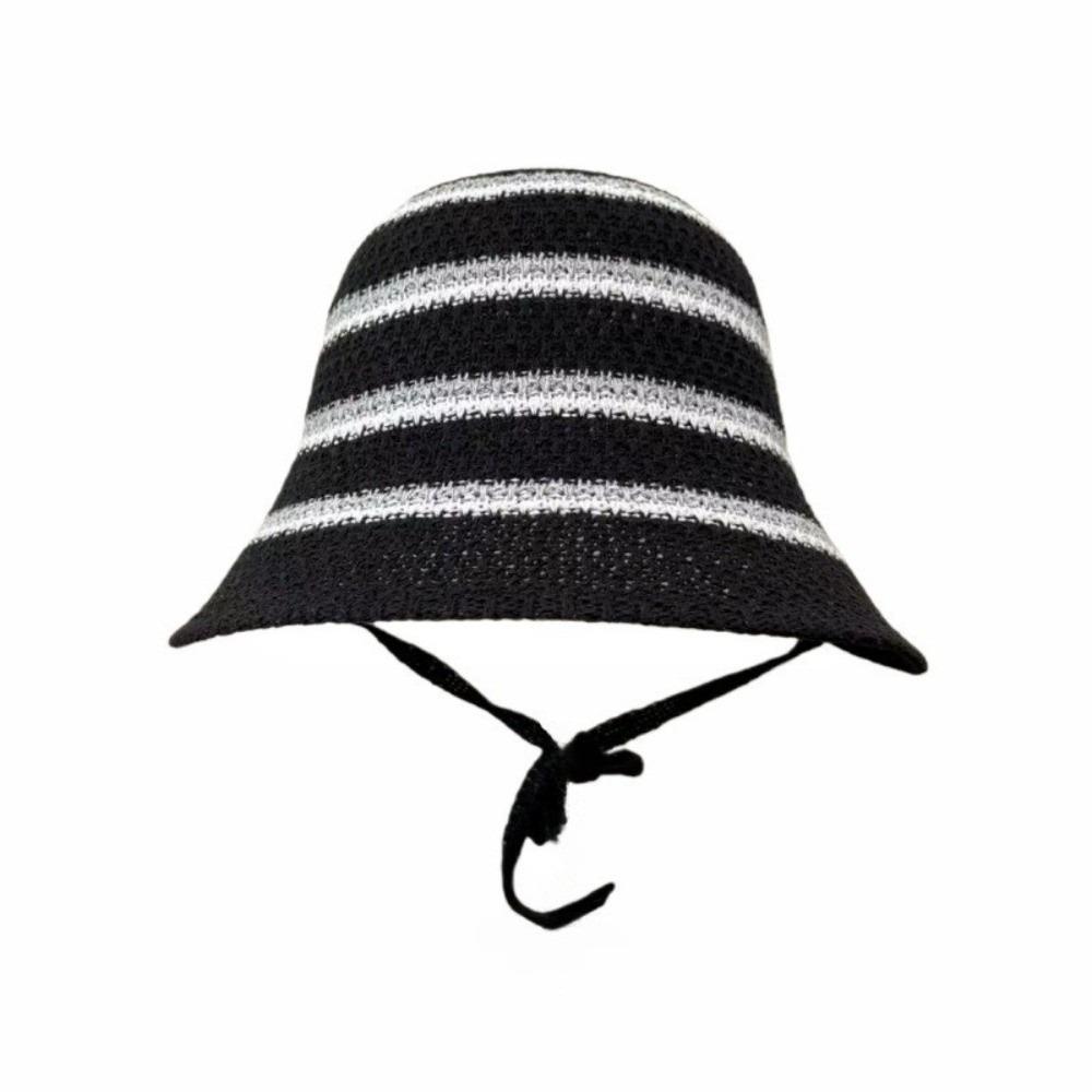 

Colorful Striped Bucket Hat Hollow Out Basin Hat Versatile Sunshade Hat Outdoor