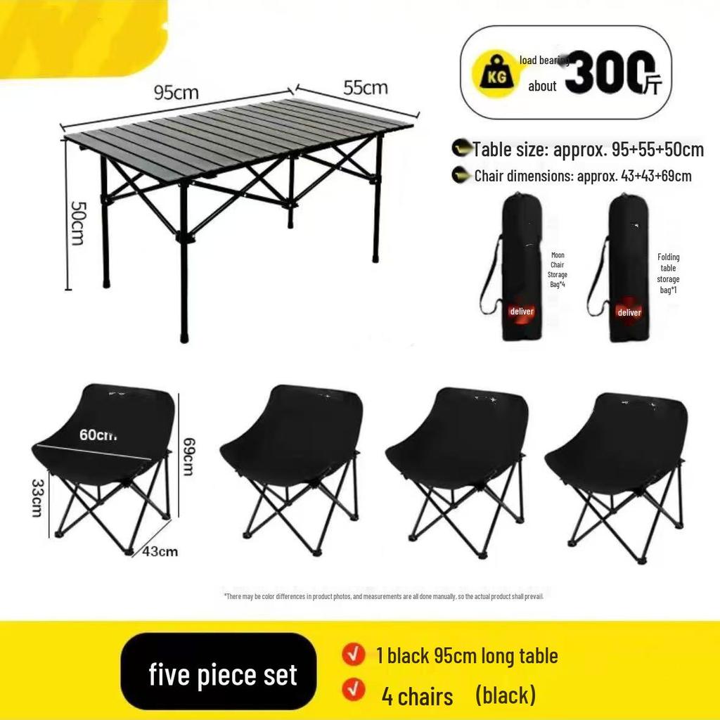 Portable Folding Picnic & Camping Table Chair Set for Outdoor & Night Market