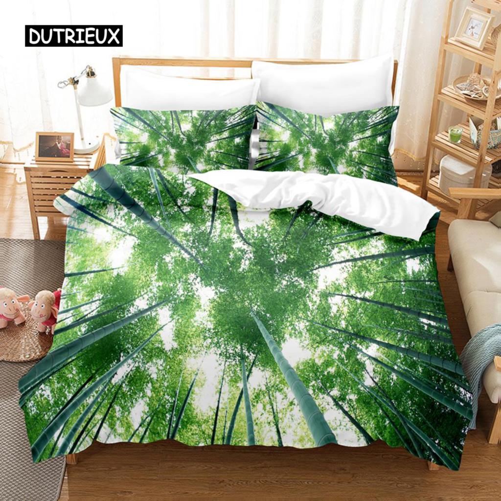 Natural Landscape Duvet Cover Set Blue Sky Lawn Flower Double Queen King Size 2/3Pcs Polyester Quilt Cover for Kids Teens Adults