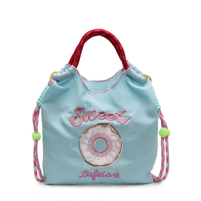 Embroidery Donut Nylon Bag Women's New Fashion Mini Commuter Bag Shoulder Messenger Bag