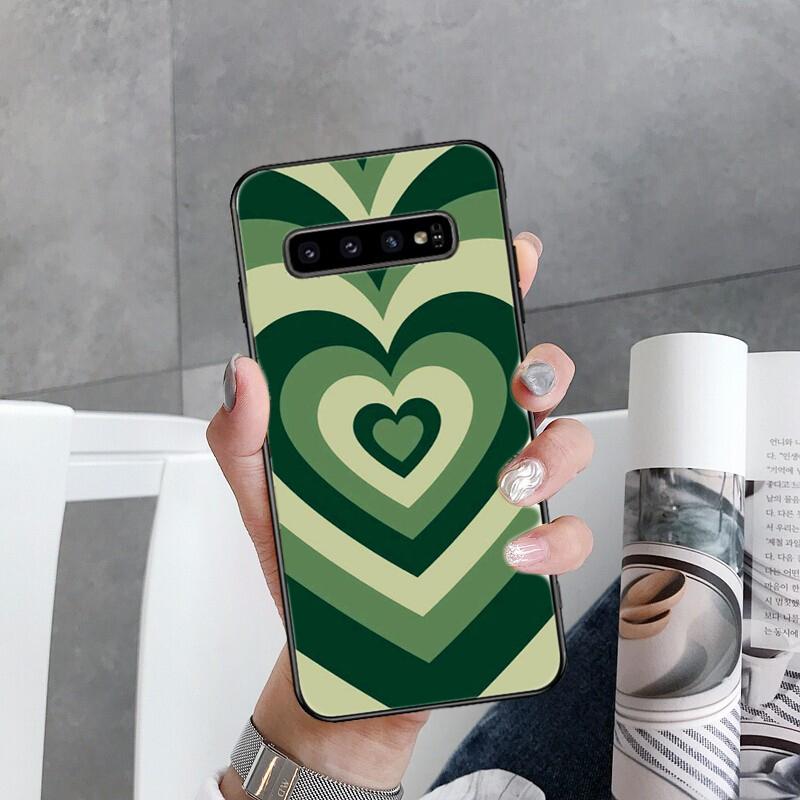 Phone Case for Samsung Galaxy S22 S20 Ultra S20 S22 Plus S21 S10 S9 S8 Plus S10E S20 FE Brown Heart Circle Phone Capa