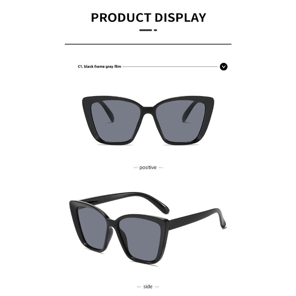 New concave shape European and American cat eye sunglasses sunglasses ins fashion hollow legs large square