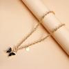 European and American Foreign Trade Jewelry, Simple Black Butterfly Imitation Fritillary Necklace, Temperament Metal Rough Aluminum Chain Sweater 