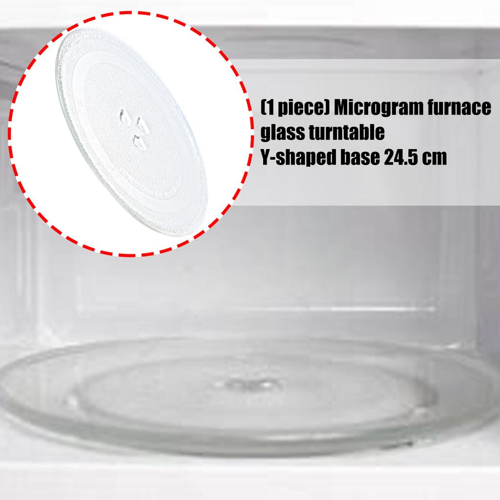 Microwave Glass Turntable Plate Y Shape Base 24.5cm Heat Resistant Replacement Tray Suitable for Optimal Stability
