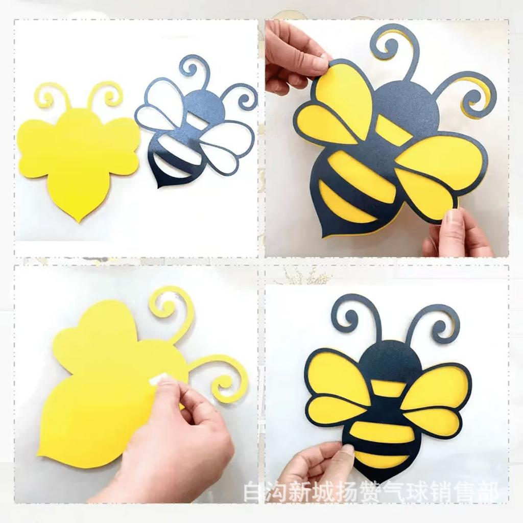 Three-Dimensional Bee Balloon Set, Birthday Party Decoration Balloon Small Bee Yellow Black Sex