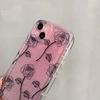Rose Blume Ins Telefon Fall Für Iphone 11 13 Promax 14 Pro Max 12promax Weiche Silikon Nette Laser Stoßfest Zurück Abdeckung Capa
