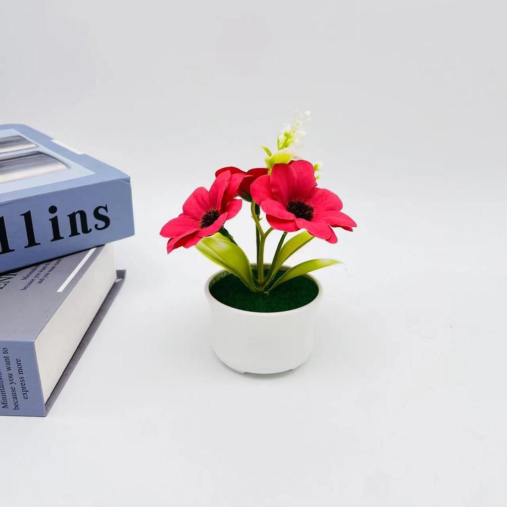 Artificial Chrysanthemum Mini Plant With Plastic And Fabric For Home Decor And Photography Props