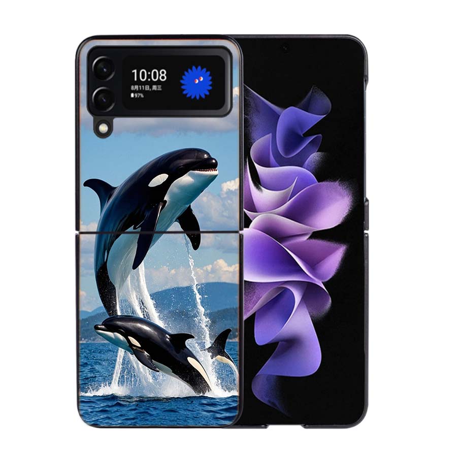 Facts About Killer Whales Phone Case For Samsung Z Flip 7 6 5G Galaxy Z Flip4 Z Flip5 Z Flip3 Coque Black Hard PC Shell Protecti