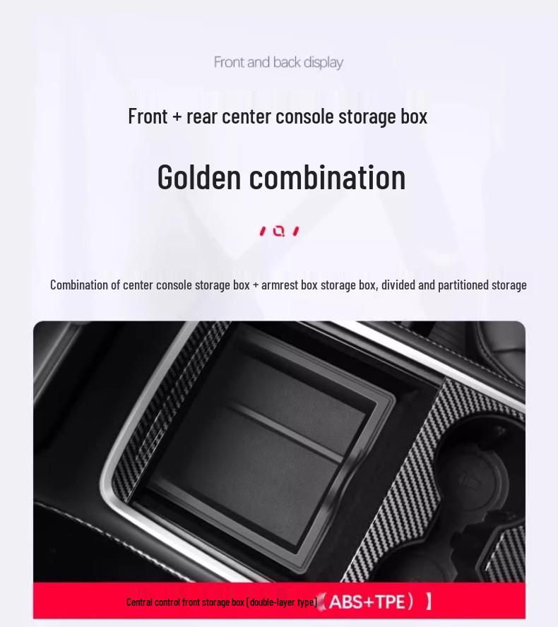 Tesla Model Y Mittelkonsolen-Aufbewahrungsbox - Aufgearbeitetes Innenraumzubehör