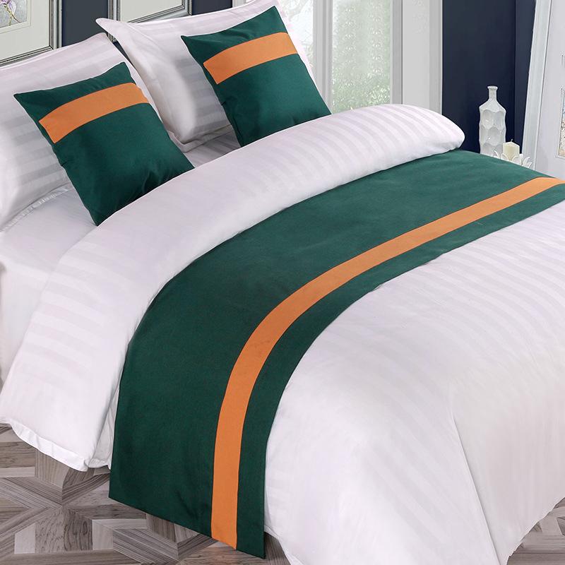 Nordic Style Simple Bed Flag Bed Runner With 2Pcs Pillowcase Home Hotel Wedding Decor Bed Spread Bedroom Decor Bed Tail Flag