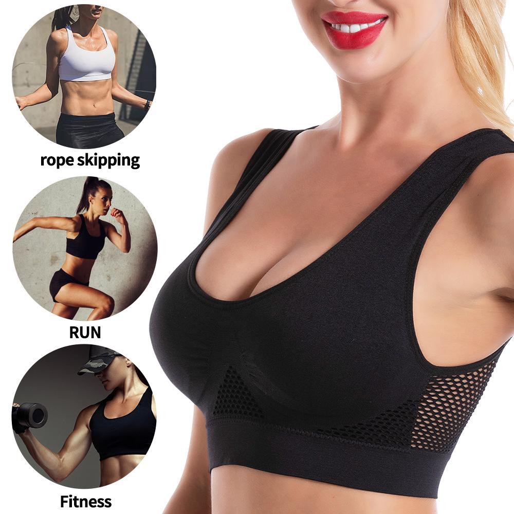 Reggiseno Sportivo Imbottito Senza Cuciture da Donna - Traspirante, Altamente Elastico, Senza Ferretto, Top Yoga in Rete