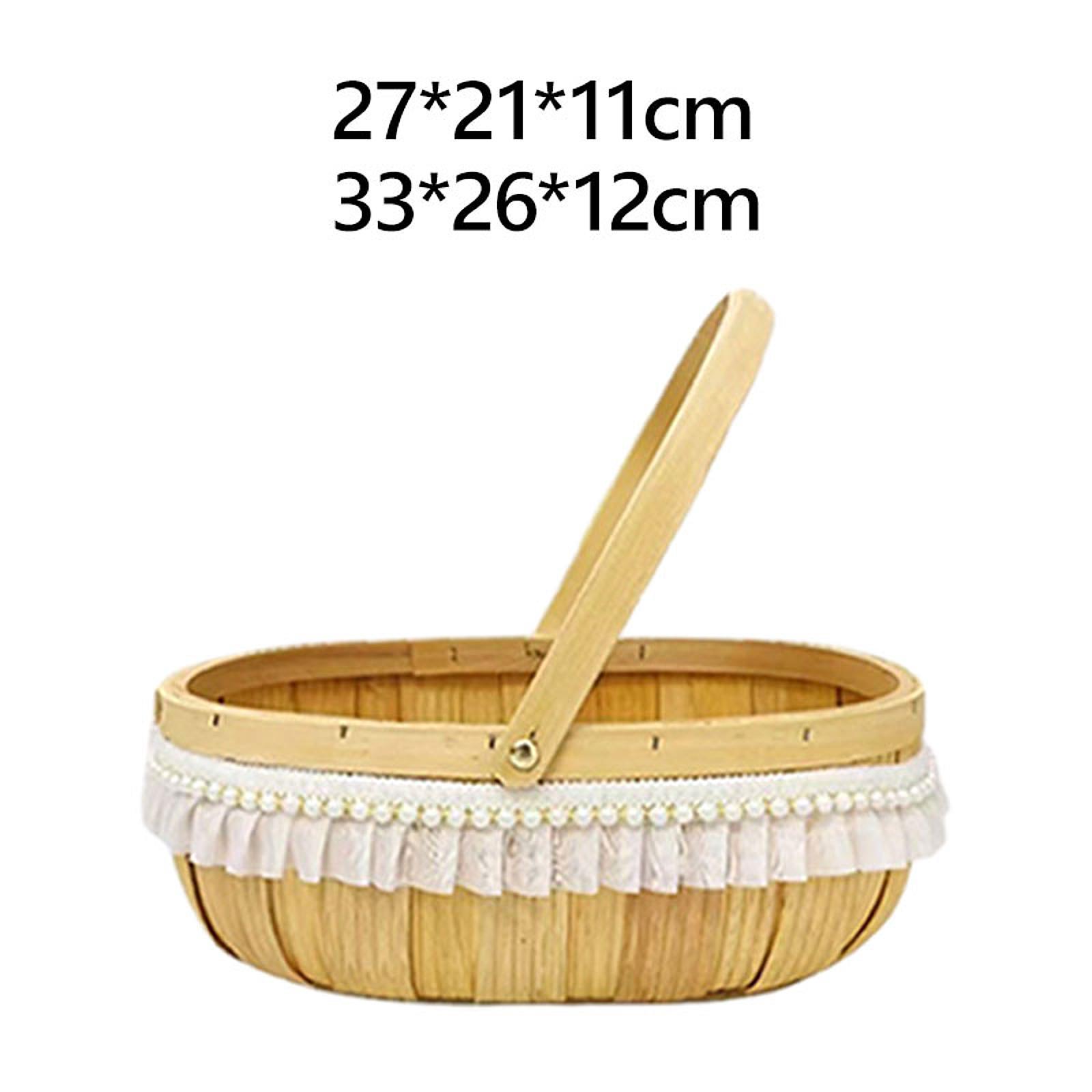 

Fruit Basket Serving Basket Multifunctional with Handle Farmhouse Decor Kitchen S