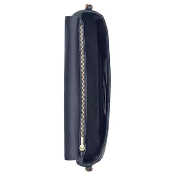 Coach 23 Removable Chain Strap Snap Closure Interior Zipper Pocket Fabric Shoulder Bag Medium Women Shoulder Bag Brass Deep-Indigo CCY20-B4YMW