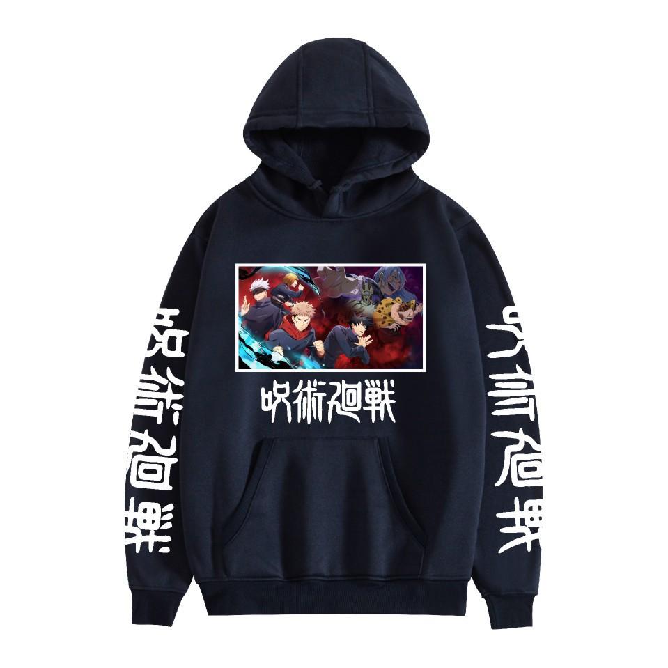 Mens Womens Hoodie Jujutsu Kaisen Anime Hoodies Streetwear Harajuku Casual Printed Hooded Pullover Sweatshirts
