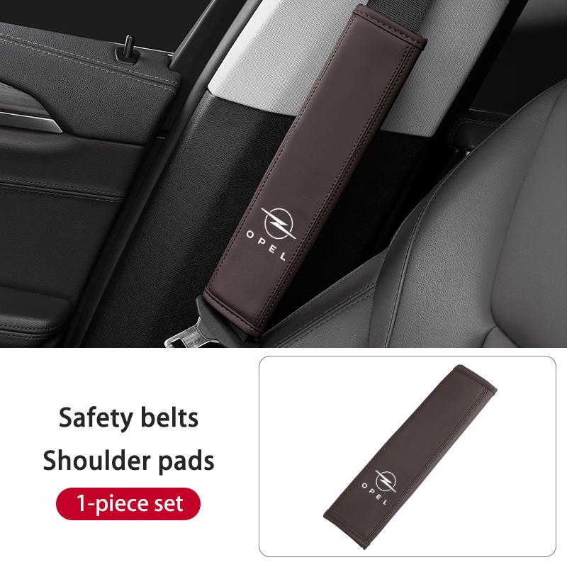AAAYT1 For Opel Car Seat Belt Shoulder Pad Leather Cover Anti-Chafing Comfort Cushion Zafira Meriva Mokka Vivaro Vectra Antara Ampera