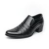 Fashion High End Men's Banquet Dress Shoes High-heeled Pointed Office Business Leather Shoes Classic Brown Men's Leather Loafers