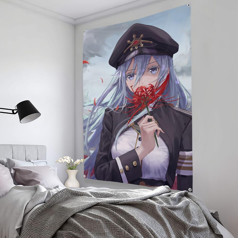 

86 Eighty Six Anime Wall Tapestry Shin Vladilena Military Uniform Art with Spider Lily Fireworks Wall Hanging for Fans 74x94cm(29x37in)