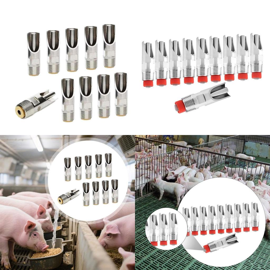 10 Pieces Automatic Pig Drinker Waterer, Watering Feeder