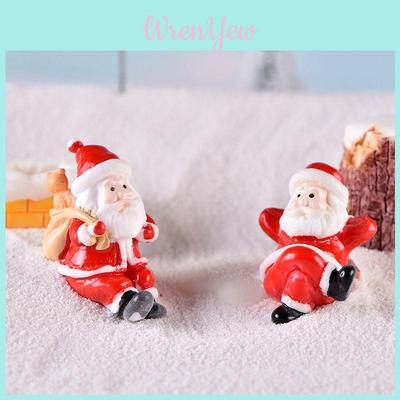 Bezaubernde Miniatur-Ornamente aus Kunstharz mit Weihnachtsmann und Schneemann für festliche DIY-Dekoration