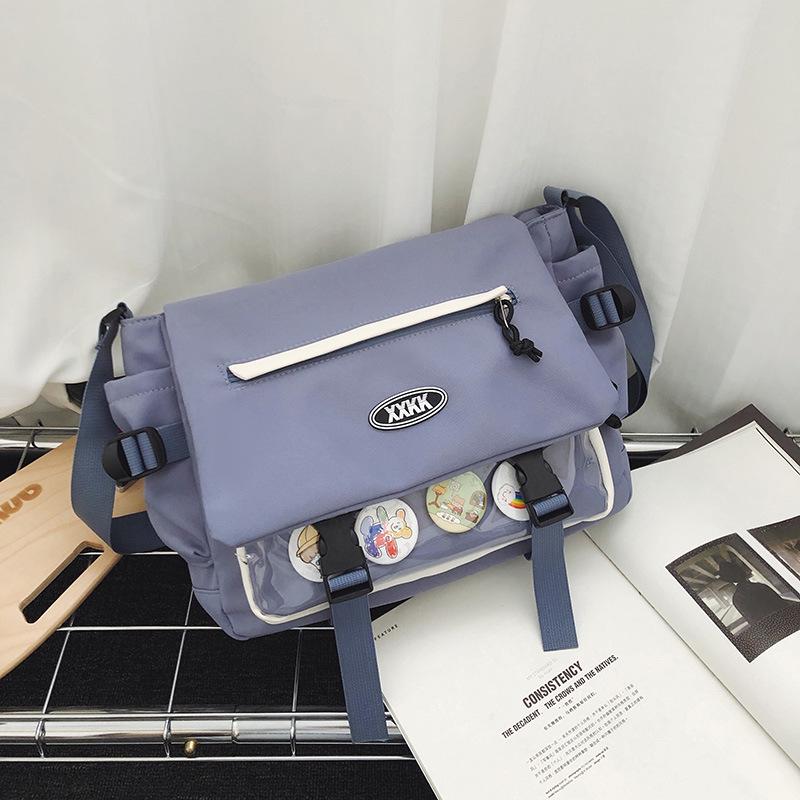 Korean-Style Versatile Messenger Backpack: Trendy Large-Capacity Crossbody for College Students