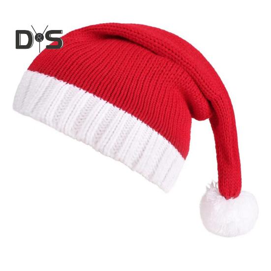 

Унисекс Рождественская шапка Санты для детей и родителей, новогодняя шапка, плотная праздничная шапочка, контрастный цвет, эластичный толстый плюшевый декор, Санта-Клаус, косплей, для взрослых, праздник Kid