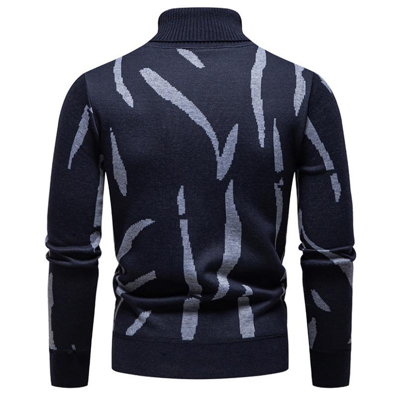 Men S Casual Pullover Fleece Knit Sweater High Neck
