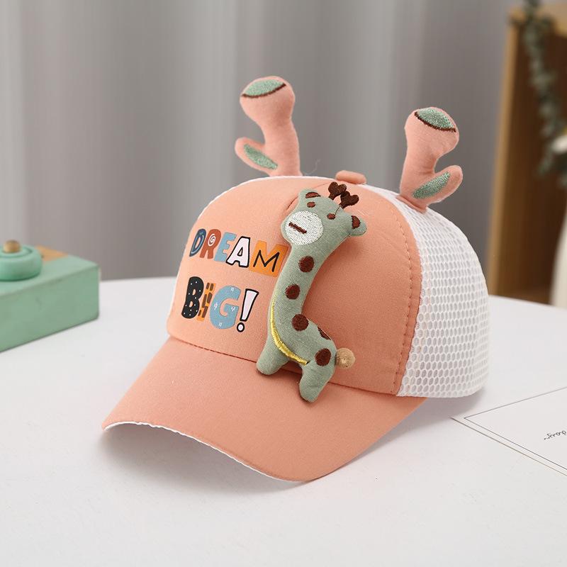JYL TS DIY Giraffe Kids Cap Mesh Summer Sun Hat Polyester