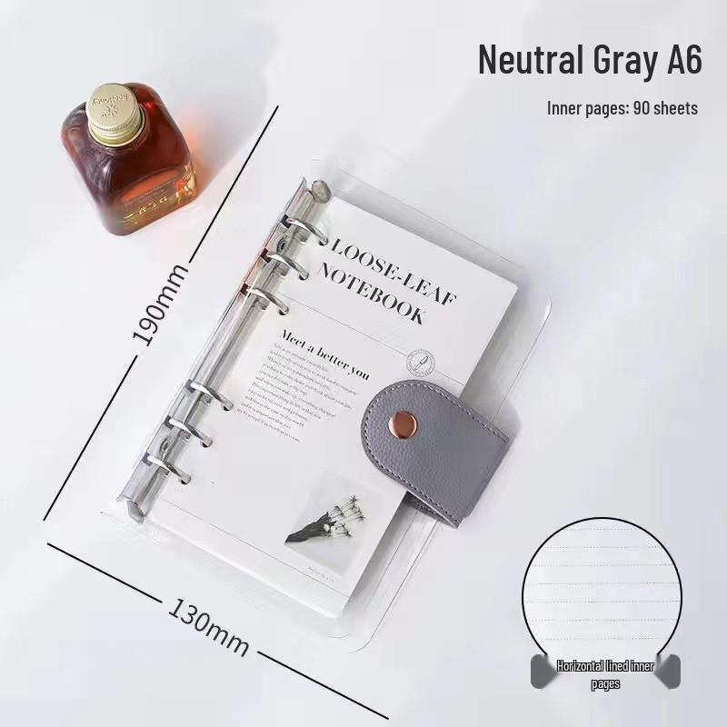 Прозрачный студенческий ПВХ 6-отверстный скоросшиватель для блокнота, дневник (А5/В5)