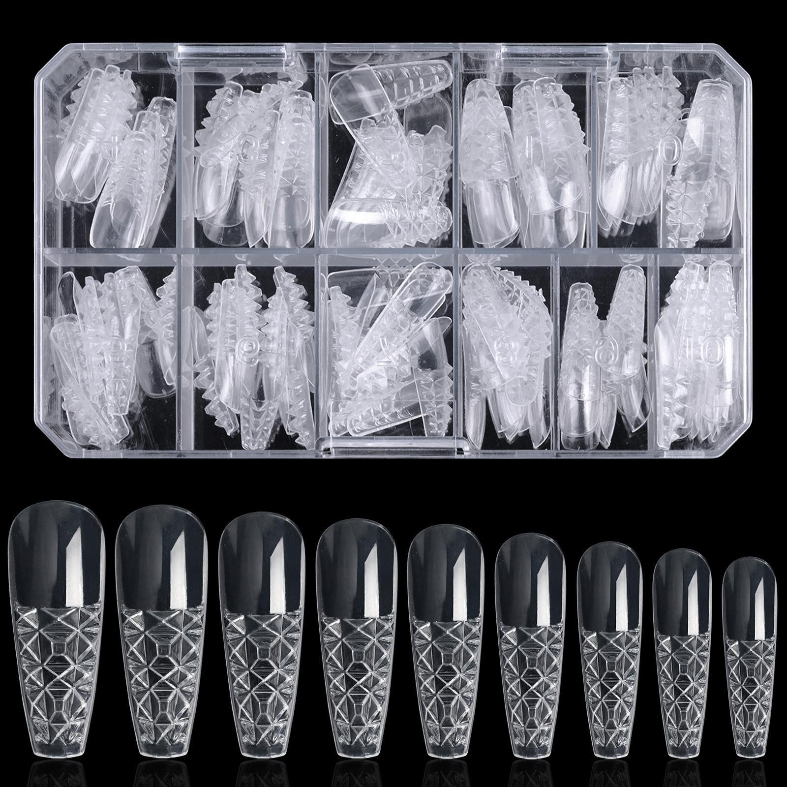 

Накладные ногти с цветной глазурью, накладные ногти-стилеты, трапециевидные, вогнутые, выпуклые, акриловые, длинные, полное покрытие, прозрачные 2