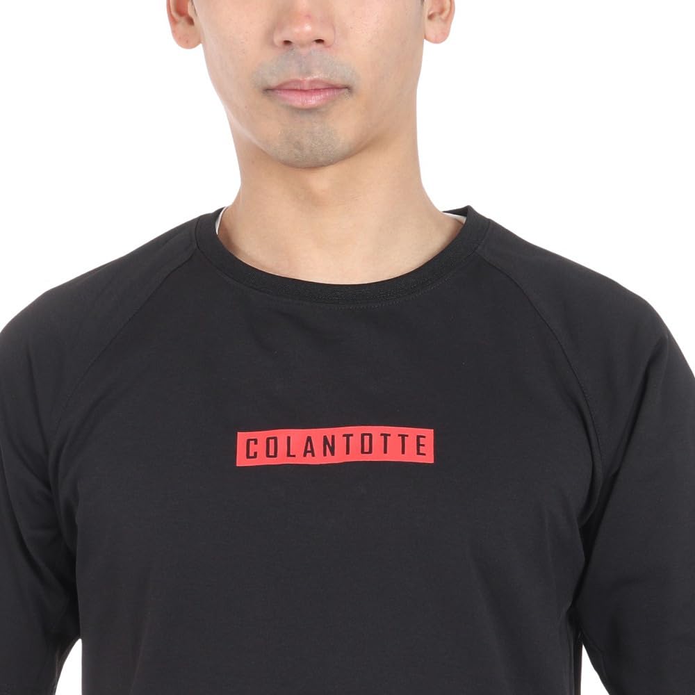 Colantotte Baseball Conditioning Shirt, Short Box Logo, DBDAC30, Quick-Drying, UV Protection (Black X Red/Large, Men's)