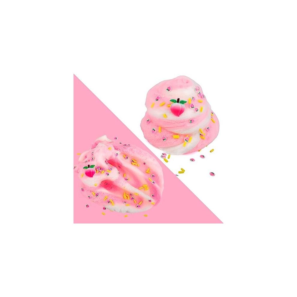 Cloud Slime Kit 5 Pack, with Stitch Peachybbies Rainbow Lemon Coffee Slime Charms, Fluffy Slime for Girls and Boys, Stress Relief Toy for Kids
