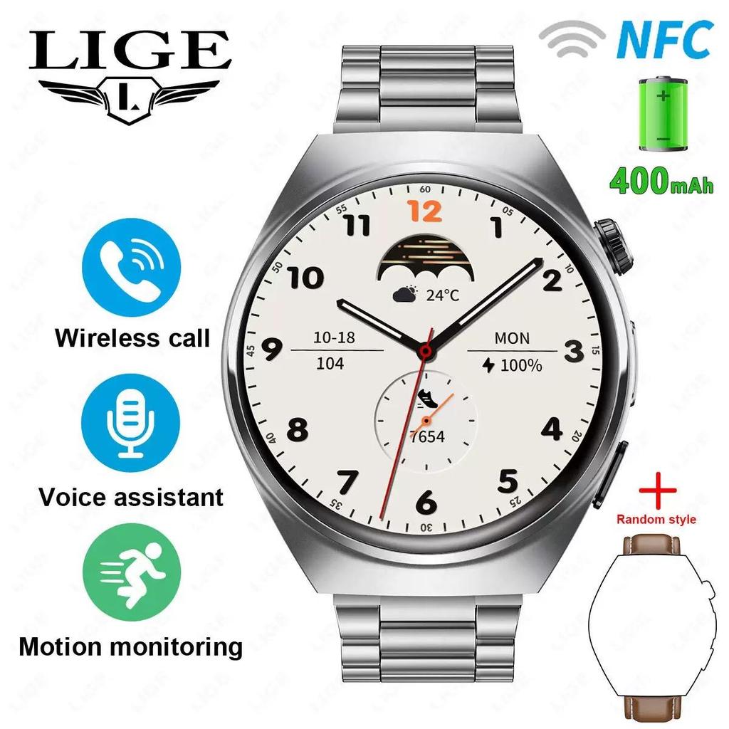 With NFC Functions 2 In 1 With Wireless Headset Smart Watch Bluetooth Call Waterproof Smartwatch Heart Rate Monitor Men Bracelet