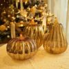 Glass Pumpkin Lights LED Lighted Pumpkin Fall Thanksgiving Table Centerpiece for Bedroom Bathroom Hallway Home Decoration