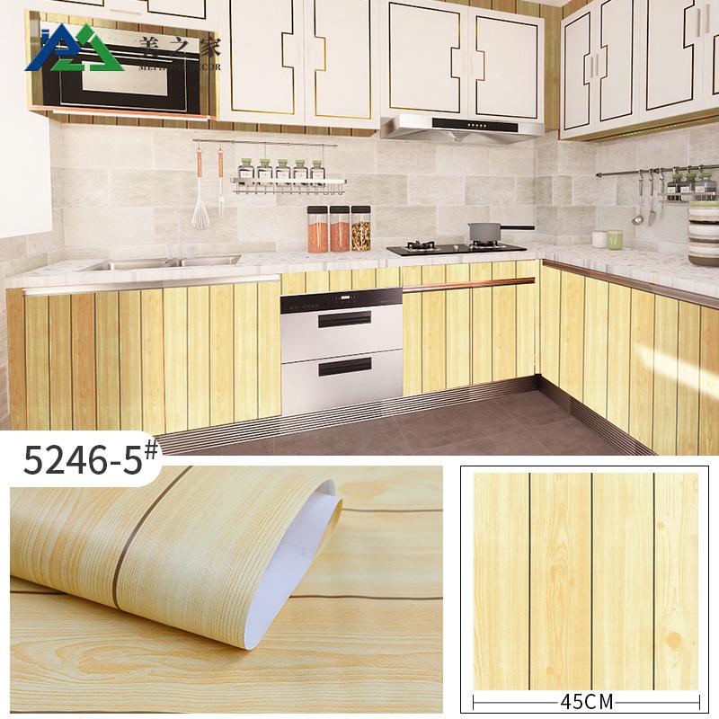 Self-Adhesive Imitation Wood Grain Wallpaper - Moisture-Proof Wall Decoration for Bedrooms