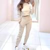Women's 2 Piece Outfits Long Sleeve Pullover Crop Top And Drawstring Sweatpants Set Fall Lounge Sweatsuit Set