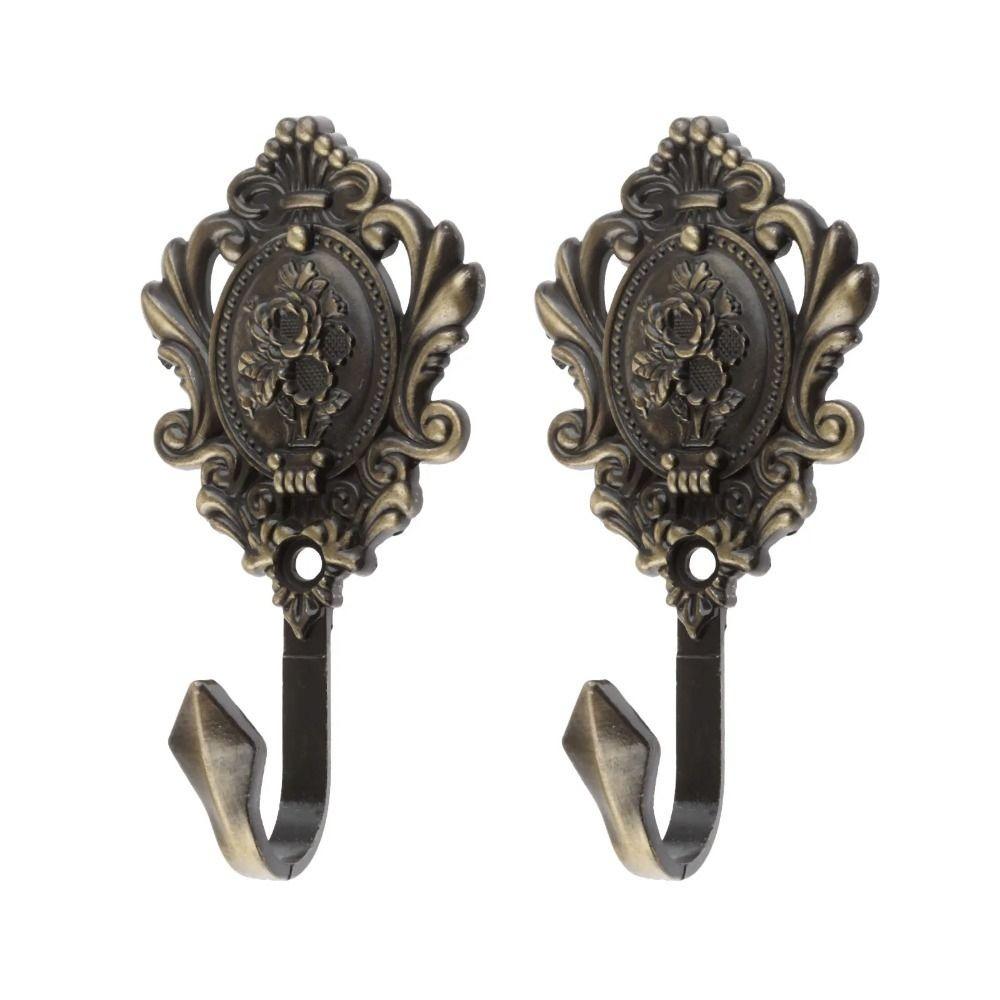 2Pcs Vintage Style Tieback Hooks Zinc Alloy Wall Hook New Curtain Drapery Interior Design